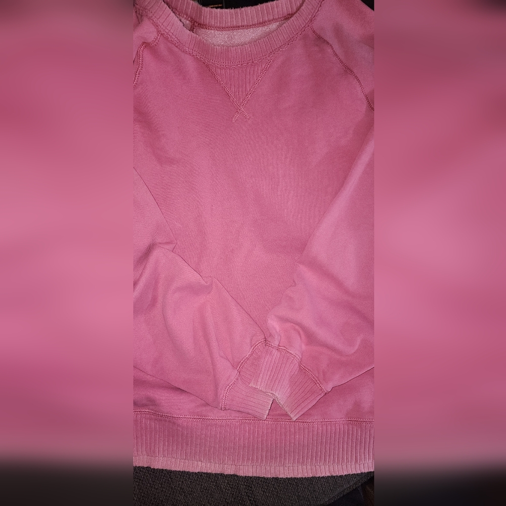 American Eagle Outfitters Pink Distressed Lived-In Sweatshirt - Picture 5 of 5